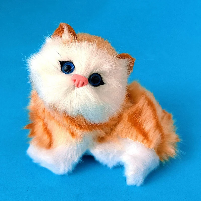 10cm Cute Simulation Cat Plush Toy Soft Stuffed Kitten Model Fake Cat Realist Animals For Kids Birthday Valentine\'s Day Gift New