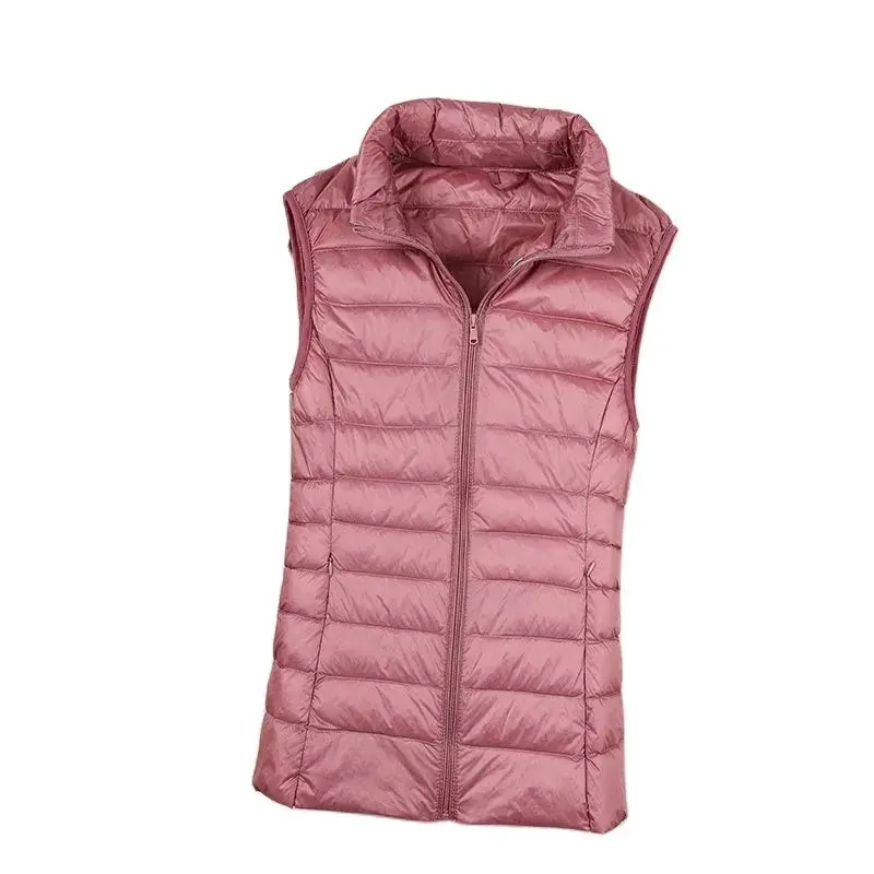 

Lightweight Down Jacket Vest Female 2023 Autumn New Waistcoat 4XL Overcoat Inner Outer Wear Sleeveless Coat Women Outwear Top