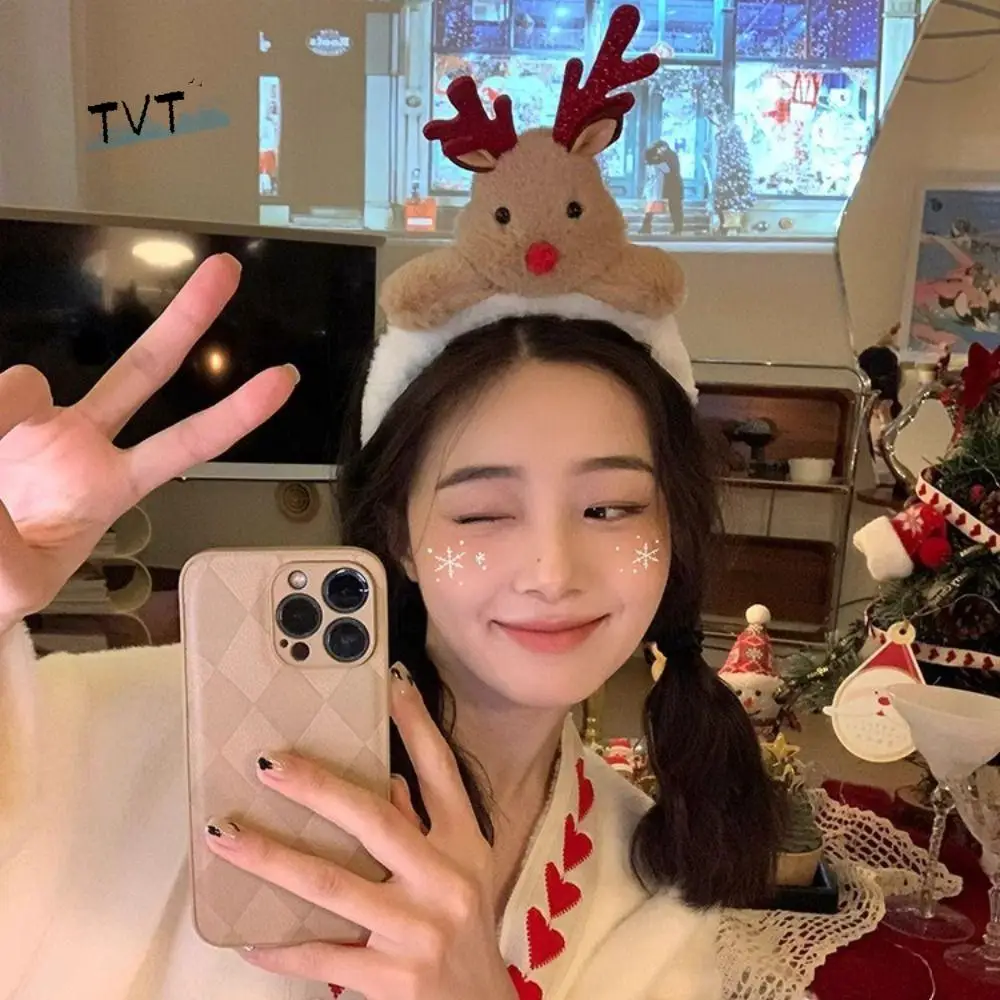 

Christmas Decoration Christmas Headband Elk Hair Hoop New Year Hair Band Red Christmas Hat Santa Claus Hair Hoop
