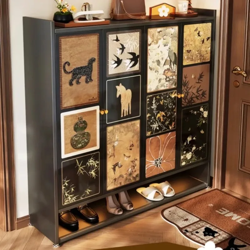 أبواب رخيصة خزائن الأحذية قابل للتعديل منظم قوي خزانة عمودية رفوف الأحذية غير تقليدي العمودي Gabinete أثاث فريد من نوعه #3