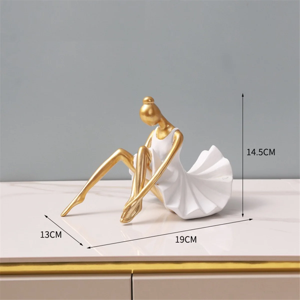 Ballet Girl Gold Home Decor Abstracts Art Home Decorations Modern Sculptures Home Decor Statues for Aesthetic Desk