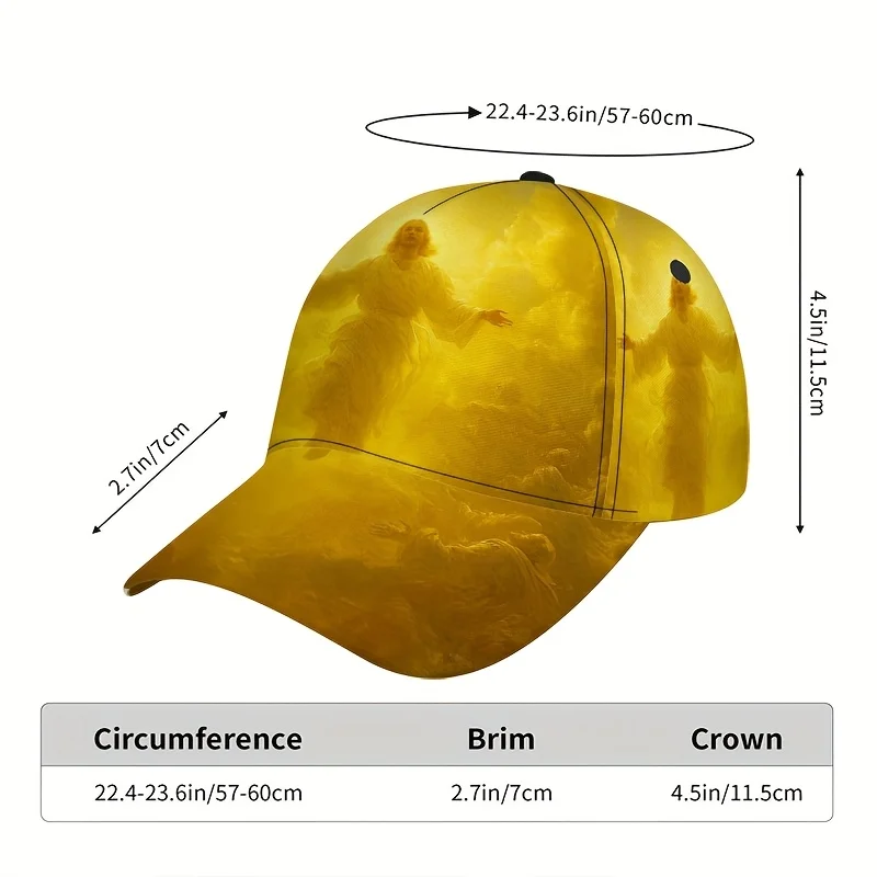 Ascension Light Print Snapback Cap A Colorful Full-Body Printed Baseball Hat Perfect for Sports Outdoor Running And Street Style
