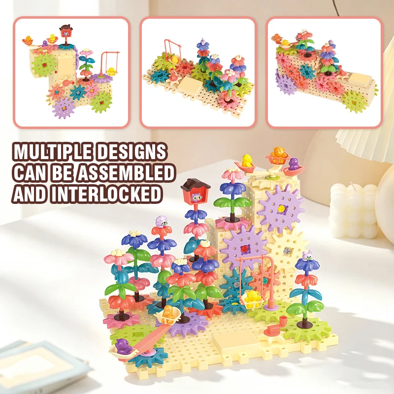 DIY電動回転ギア組み立てブロック 子供向け教育玩具 カラフ - Kids Nature Education のレビューと価格