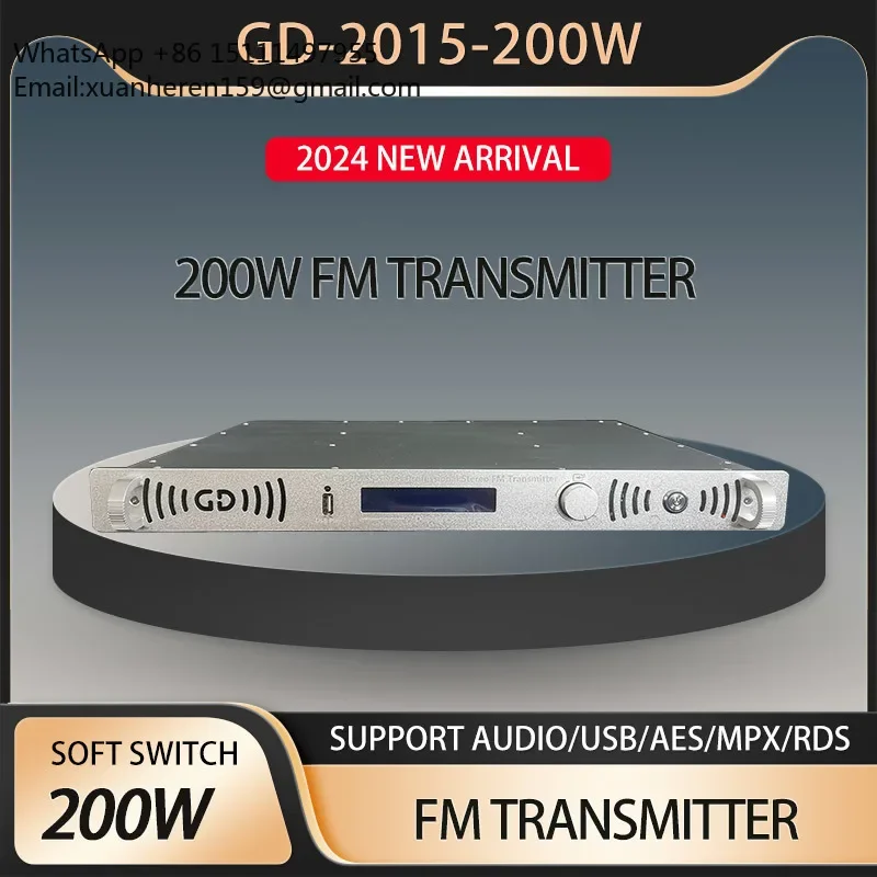 GD-FM-200W 200W Professional PLL FM Transmitter with 76-96MHz Frequency Range