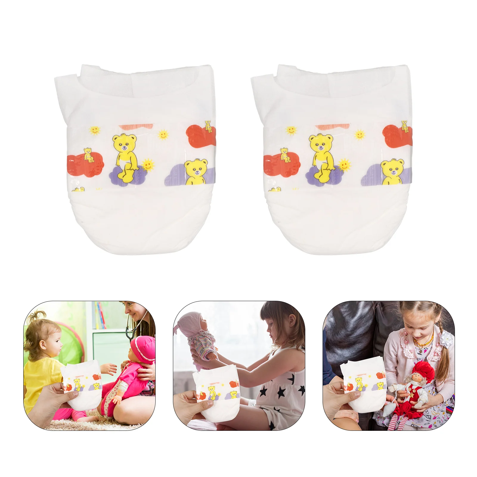 5 Pcs Diapers Reborn Baby Reusable Nappies for Dolls Playset Newborn Toys Infants Accessories Simulation Miniature