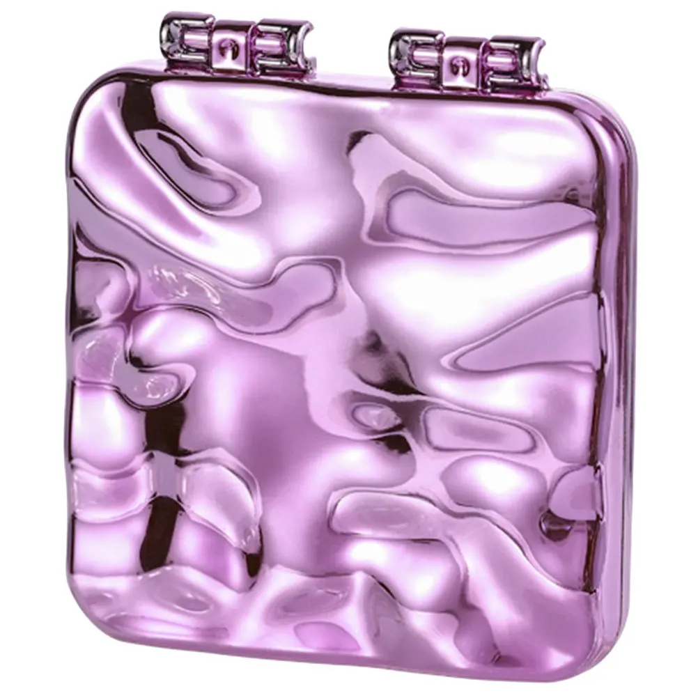 Espelho de viagem pequeno dobrável leve dupla face portátil maquiagem bolso espelho durável acessório viagem