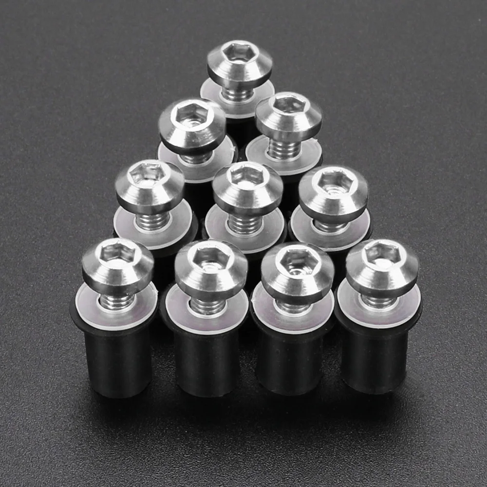 10PCS Windscreen Screws For Suzuki SFV650 GSX1300R HAYABUSA GSXR125 GSXR150 Katana XF650 RF900 LTZ400 Windshield Accessories