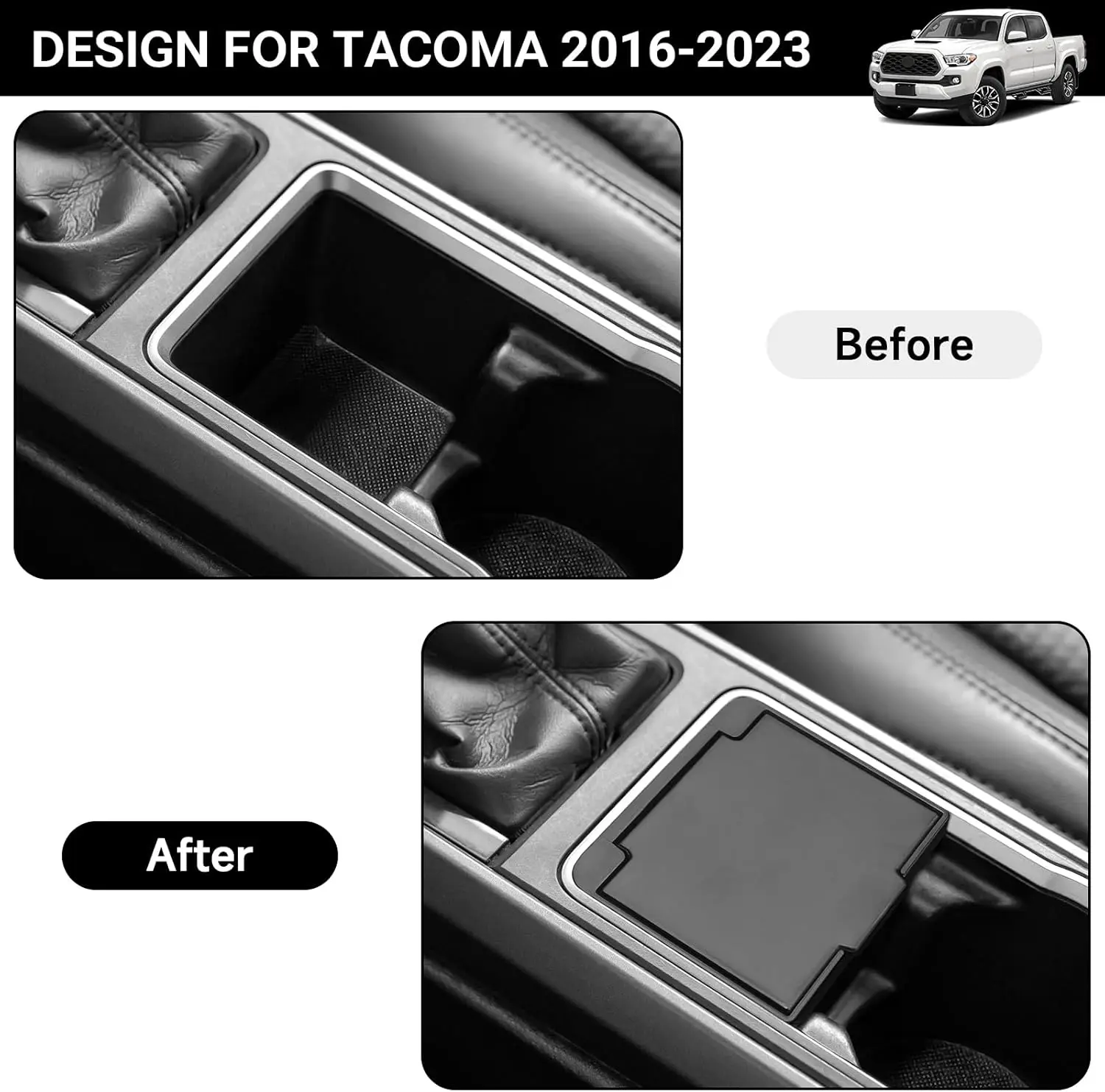 コイン収納センターコンソールオーガナイザー トヨタ 2016-2022 2023 タコマアクセサリー ABS素材インサートカップホルダーコイン用