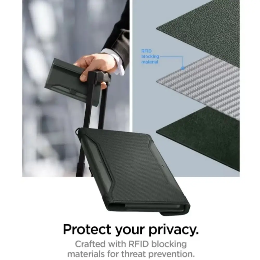 Portable Foldable Passport Wallet PU Leather Large Capacity RFID Blocking Wallet Multilayer Waterproof Leather Passport Holder