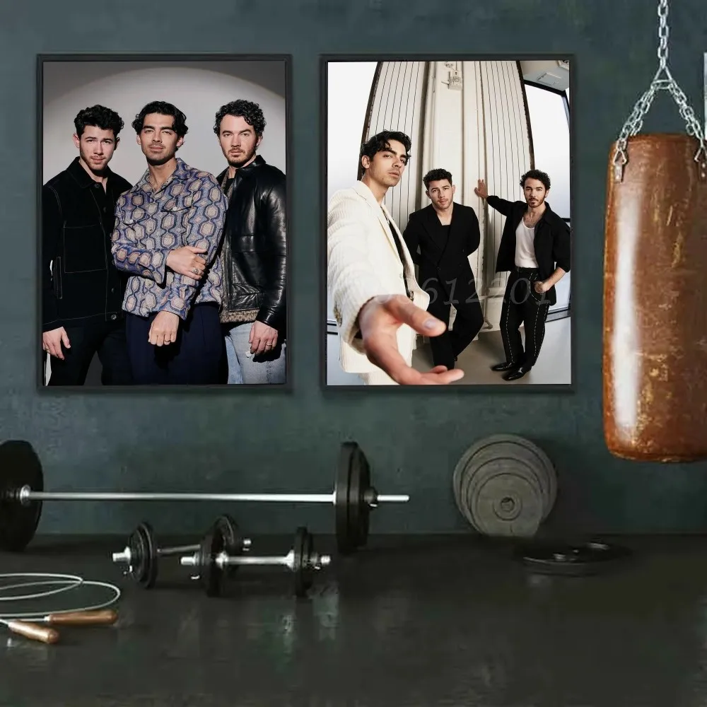 1pc banda J-JONAS B-BROTHERS cartaz auto-adesivo arte adesivo de papel à prova dwaterproof água café casa bar sala decoração da parede