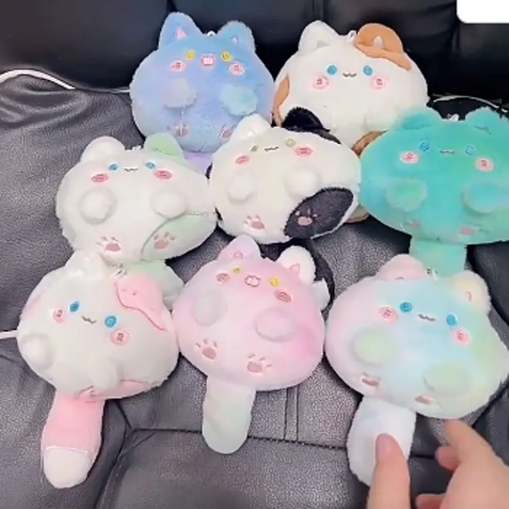 LLavero de peluche de gato de cola larga con colgante, gato bonito de dibujos animados, juguete de peluche de cola suave de 12CM, llavero de gato de peluche suave Kawaii, juguetes para niños