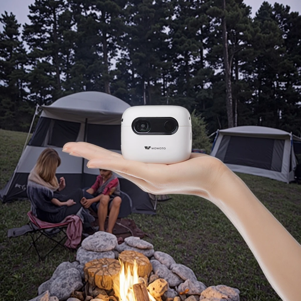 Mini Outdoor Projector with Auto Focus & 150ANSI Lumens Battery Operated Small WiFi Mobile Projector Speaker Promotional Gift