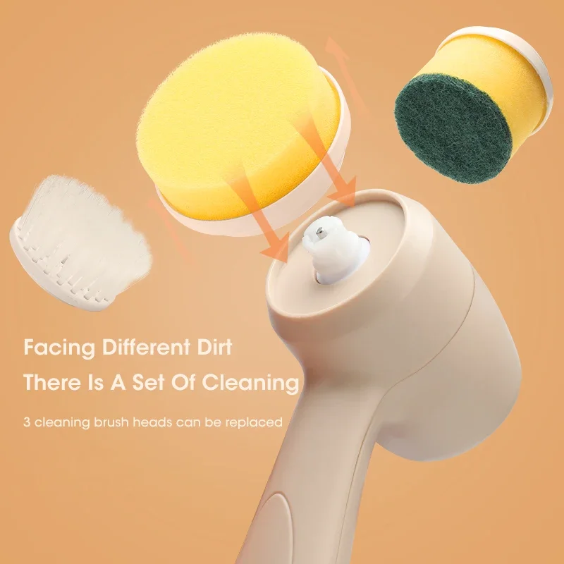 Mini Electric Cleaning Brush USB Wireless Cleaning Brush Multi Functional Kitchen Dishwashing Brush Bath Tile Cleaning Tool