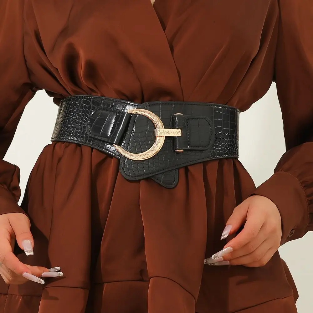 Vintage Adjustable Suede Belt PU Leather Spicy Girl Pu Leather Corset Solid Color Western-style Waist Seal Waist Corset