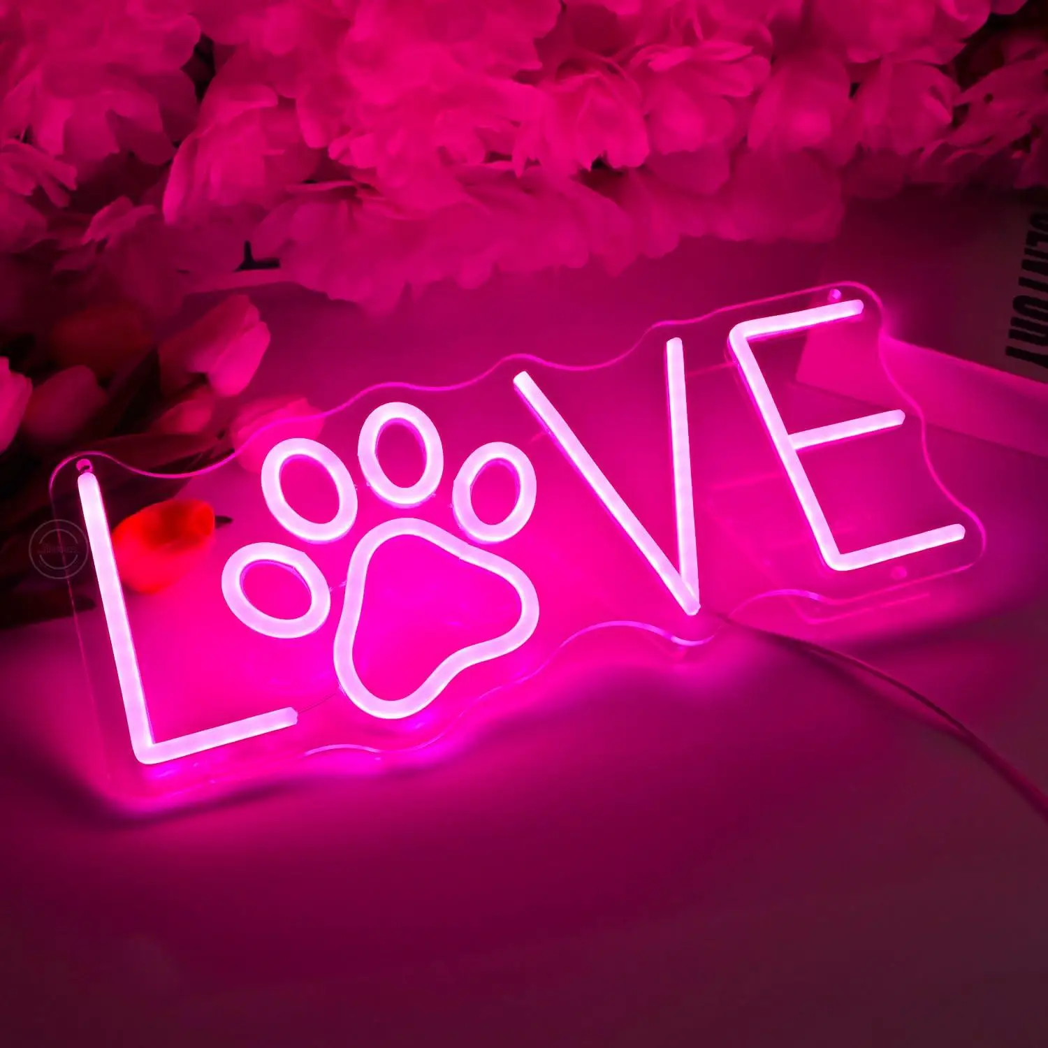 Love Paw Neon Sign USB Dimmable LED Light for Pet Room Bedroom Living Room Dog Cat Lover Themed Wall Art Decor Special Gifts view 4
