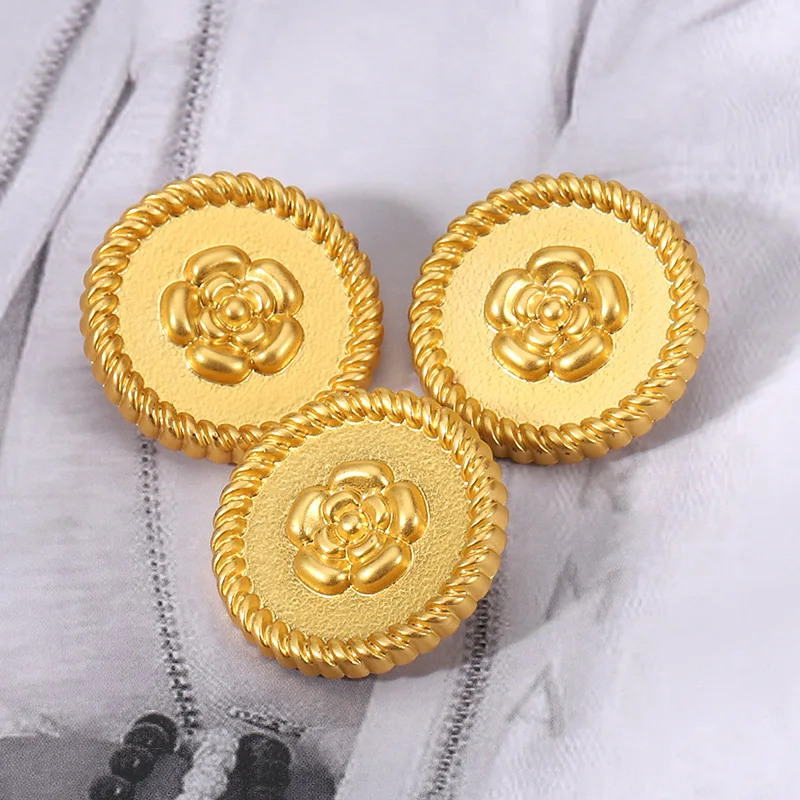 10PCS Metal Rose Buttons High-end Cashmere Coat Buttons Vintage Sweater High-grade Women's Buttons DIY Clothing Decoration