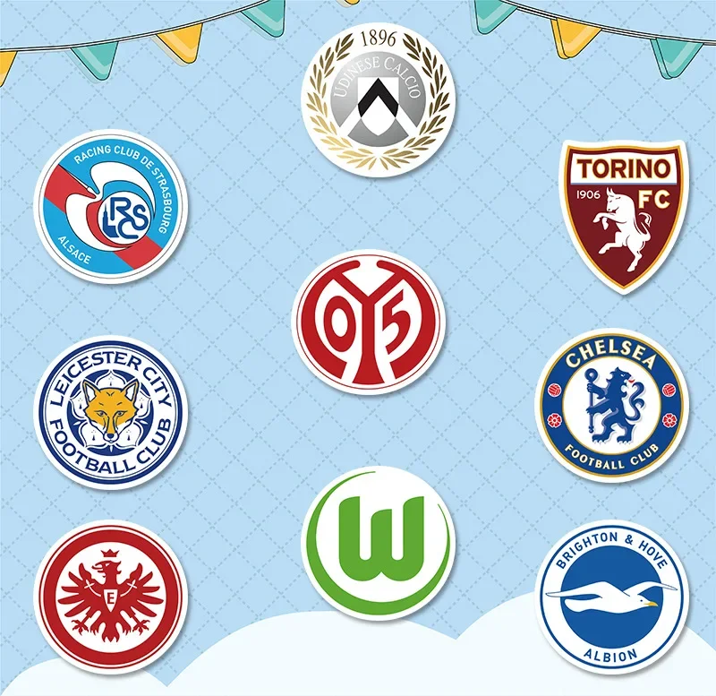 100 Stück Fußballverein-Logo Laptop-Gepäck-Gitarren-Aufkleber Wasserdichte Dekorative Graffiti-Sticker – Detail 1