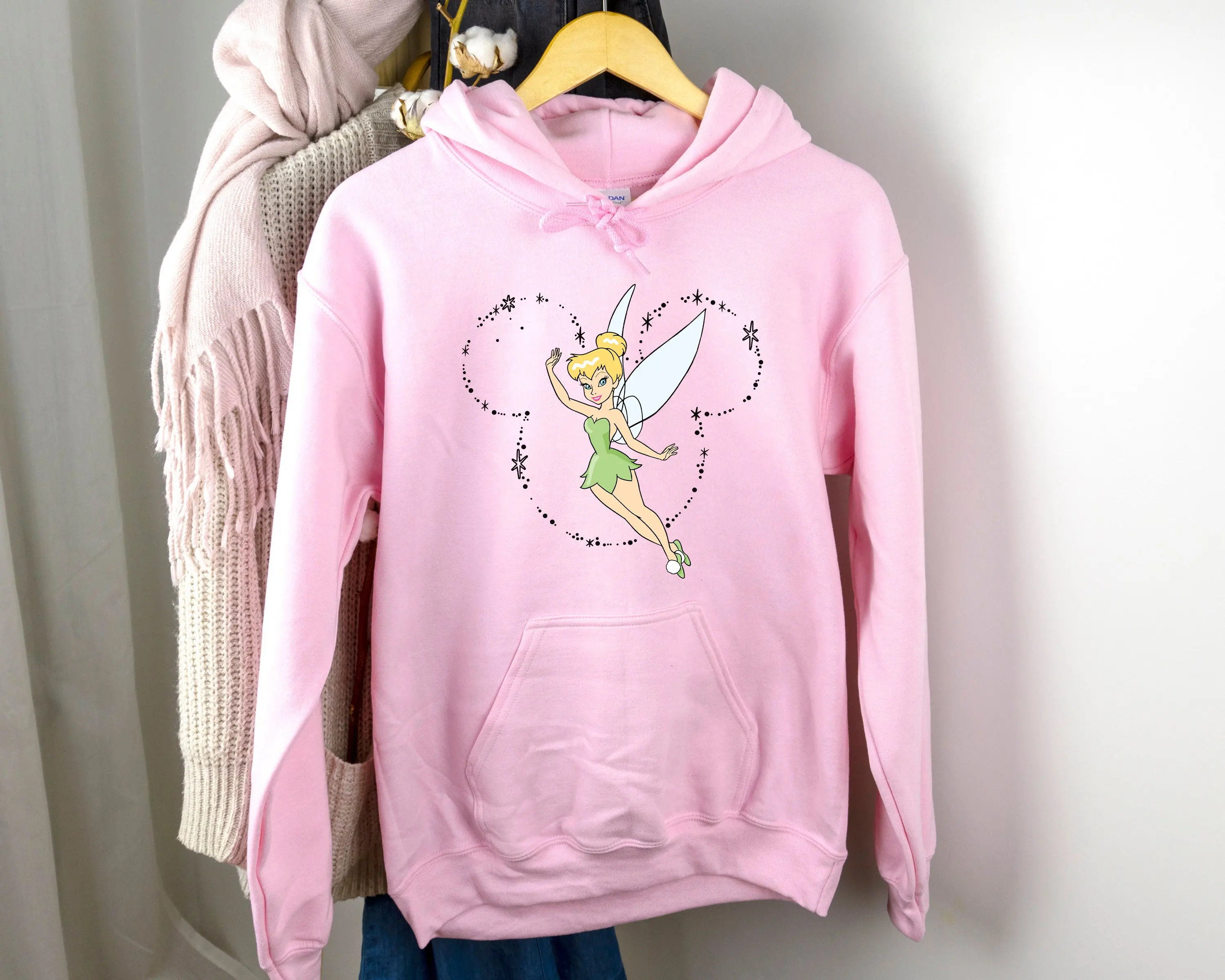 

Толстовка с капюшоном Tinkerbell Mickey Ear Disney, толстовка Disney Tinkerbell, одинаковые семейные толстовки с капюшоном Disney, одинаковые женские подарки