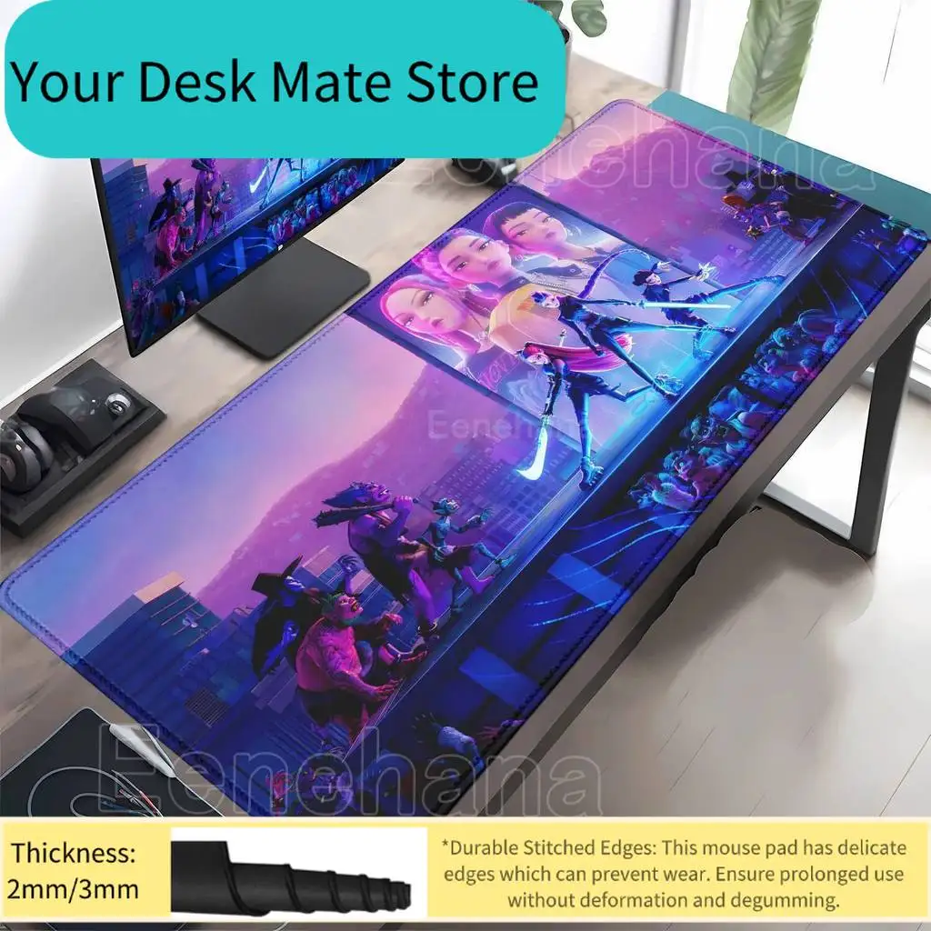 

anime KPop D-Demon H-Hunters Mouse Pad Non-slip Gaming offices Accessories Desk Mat Large Game Keyboard Rubber overlock Mousepad
