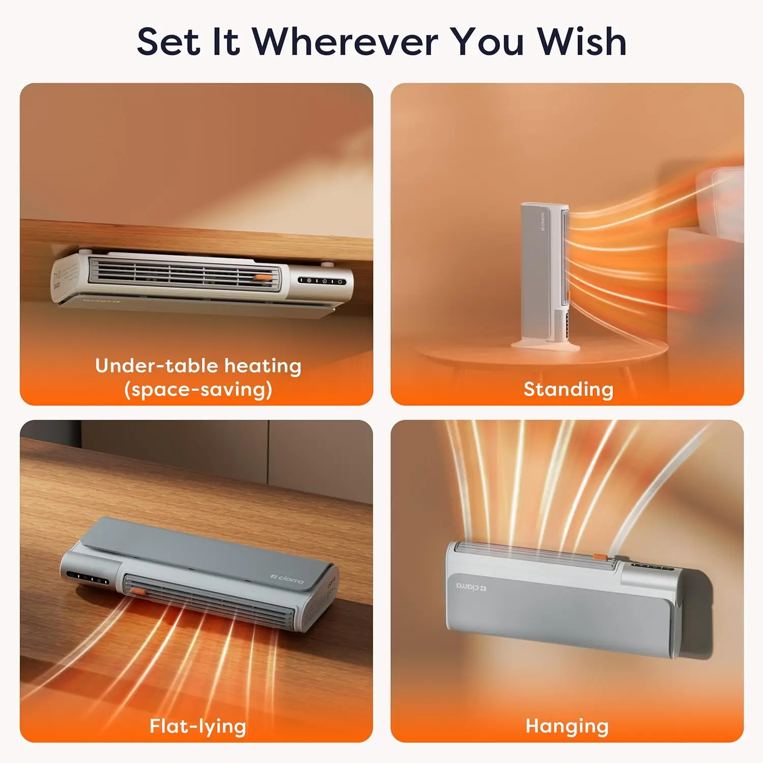 مجموعة مروحة وسخان محمولة جديدة لعام 2025، سخان طاولة صغير RV، تسخين سريع PTC، حماية السلامة #6