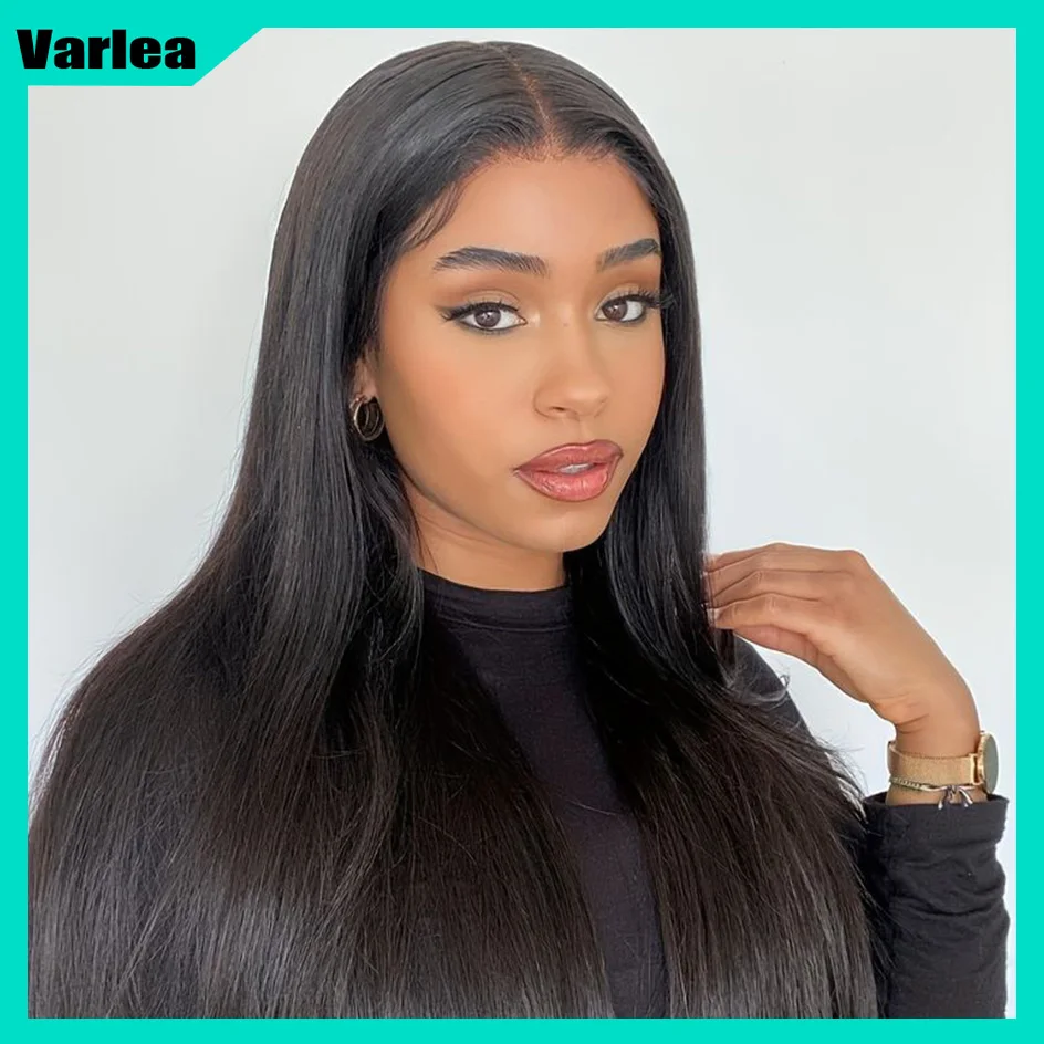 Varlea Black Wig Hd Lace Wig 4x4 Human Hair Straight Wear And Go Pre Cut Pre Plucked Glueless Wig 5x5 Closure Wig Human Hair