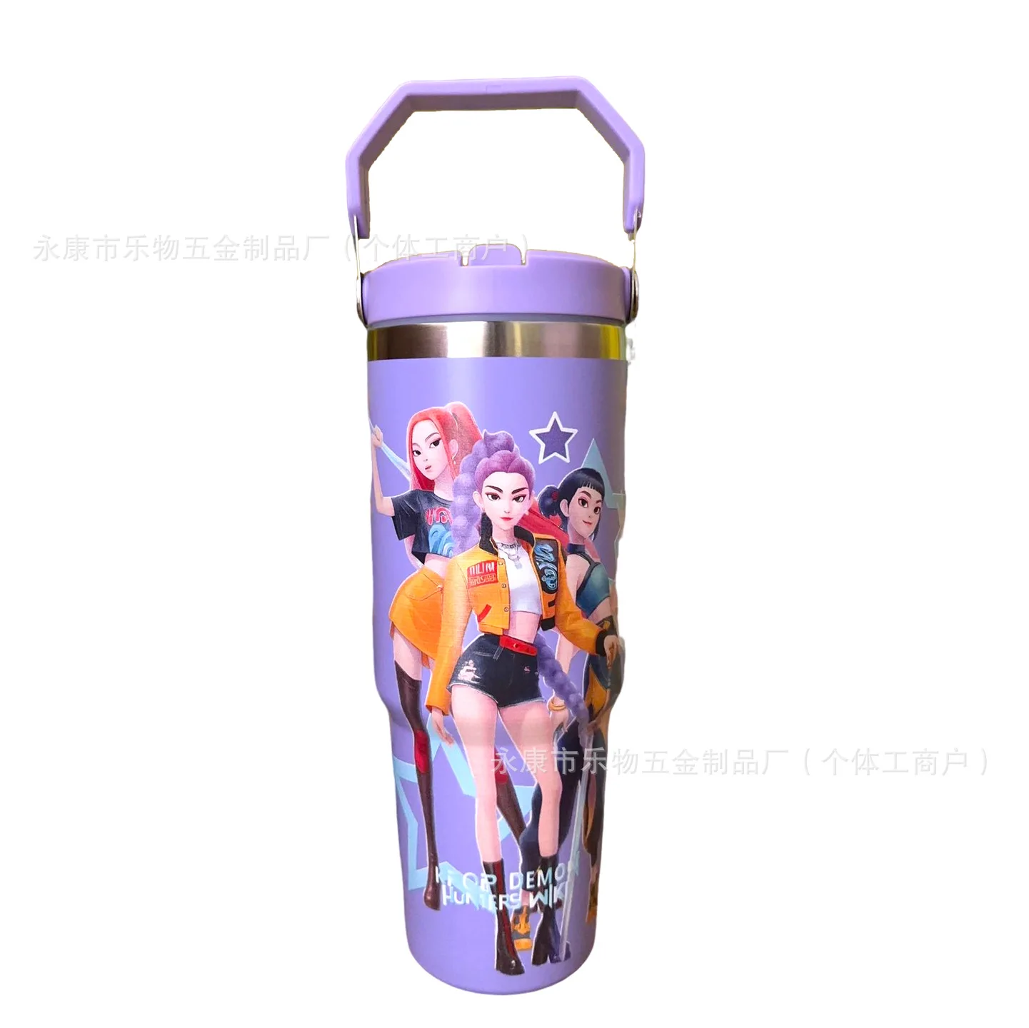 

900ml Kpop Demon Hunters Water Cup Bottle Car Cup Vacuum Straw Cup 304 Stainless Steel Portable Insulated Bottle Christmas Gift