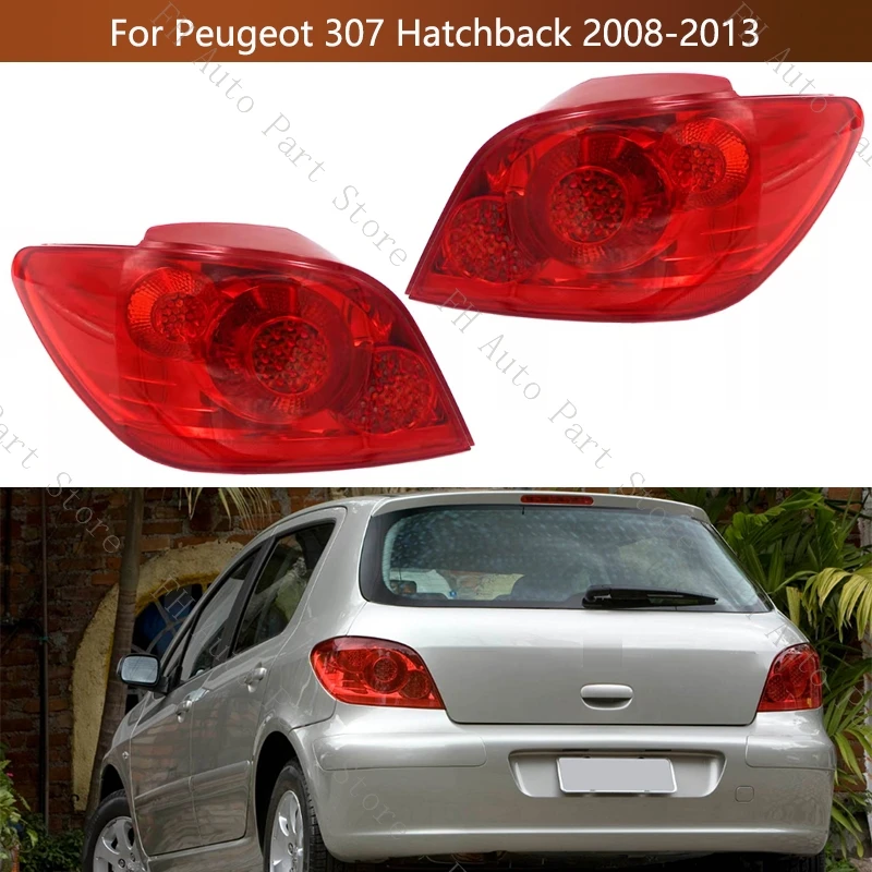 

Для Peugeot 307 хэтчбек 2008 2009 2010 2011 2012 2013, задний бампер, задний фонарь, задний фонарь, стоп-сигнал, задний фонарь