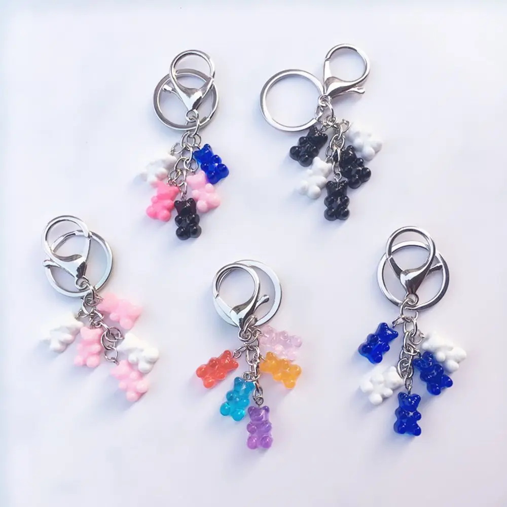 Trendy Bag Pendant Gift For Women Bear Multicolor Gummy Fashion Accessories Key Ring Jewelry Key Chain