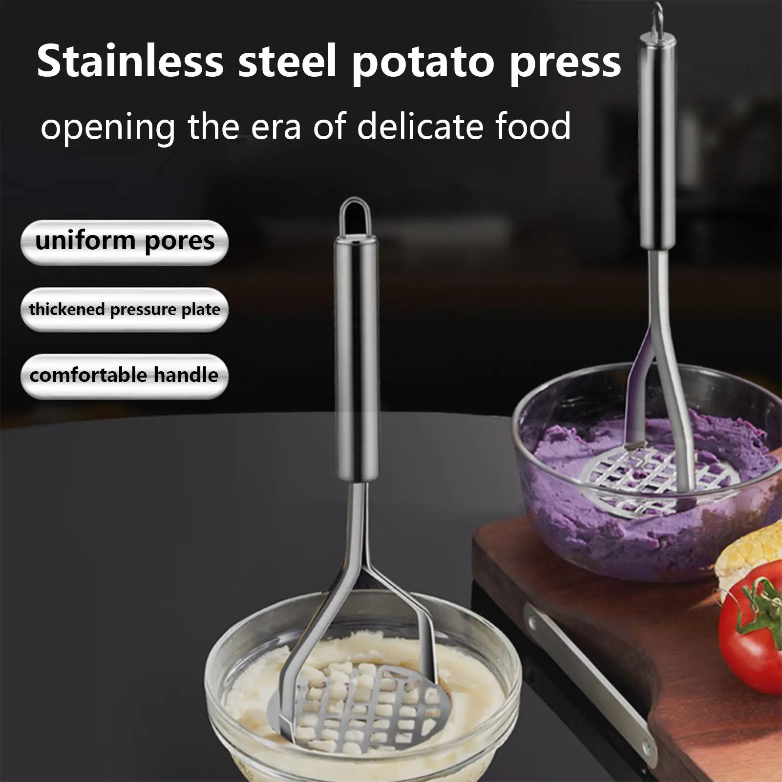Kitchen Gadget Creative Mud Press Masher Puree Juice Maker Stainless Steel Potatoes Crusher Pusher Fruit Tools Cocina Cozinha