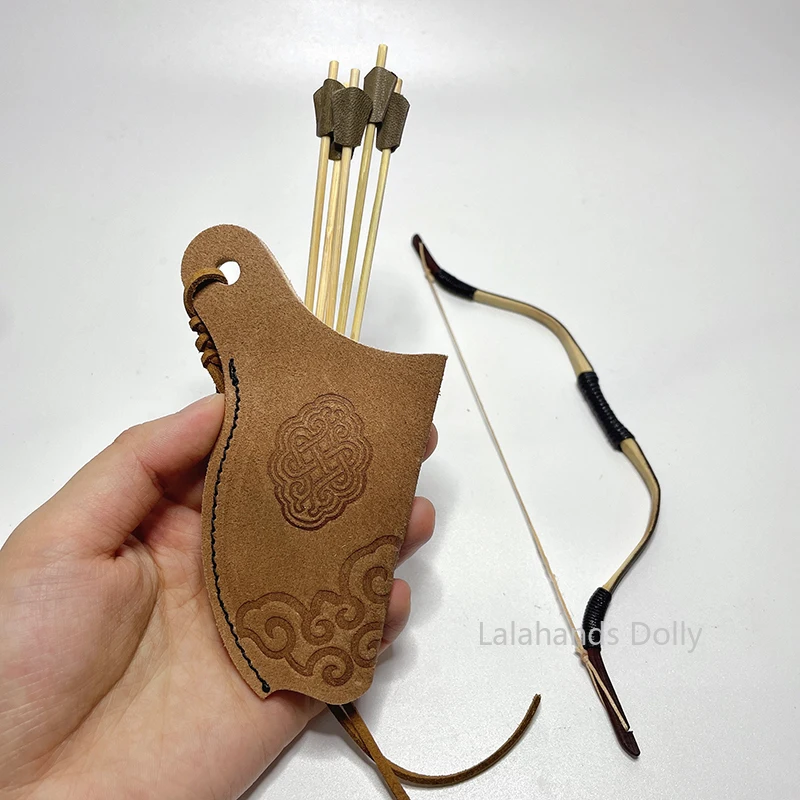 1/6 인형 집 미니 시뮬레이션 전통 활 장난감 세트 모델 인형 미니어처 아이템 장식 액세서리 어린이 선물