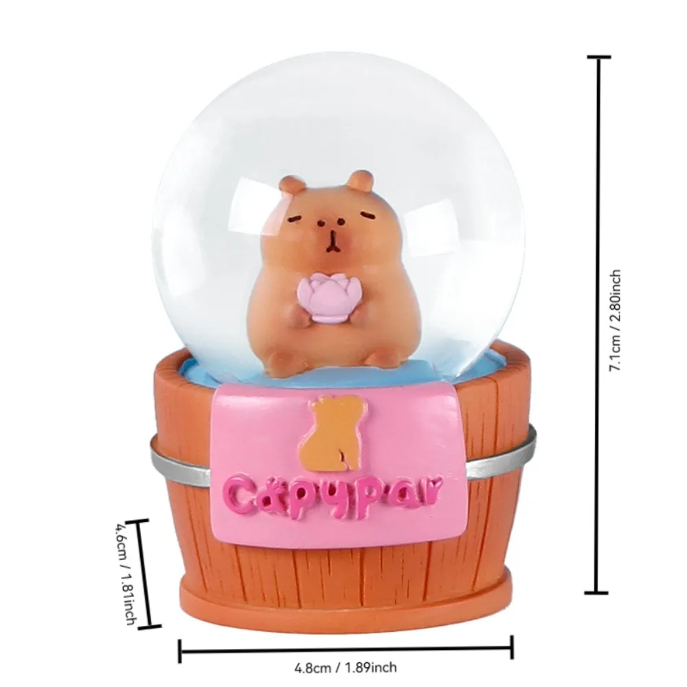 Nieuwe Hars Capybara Kristallen Bol Cartoon Lichtgevende Kleine Ornamenten Woonkamer Ornamenten Verjaardagscadeau Leuke Slaapkamer Decoratie