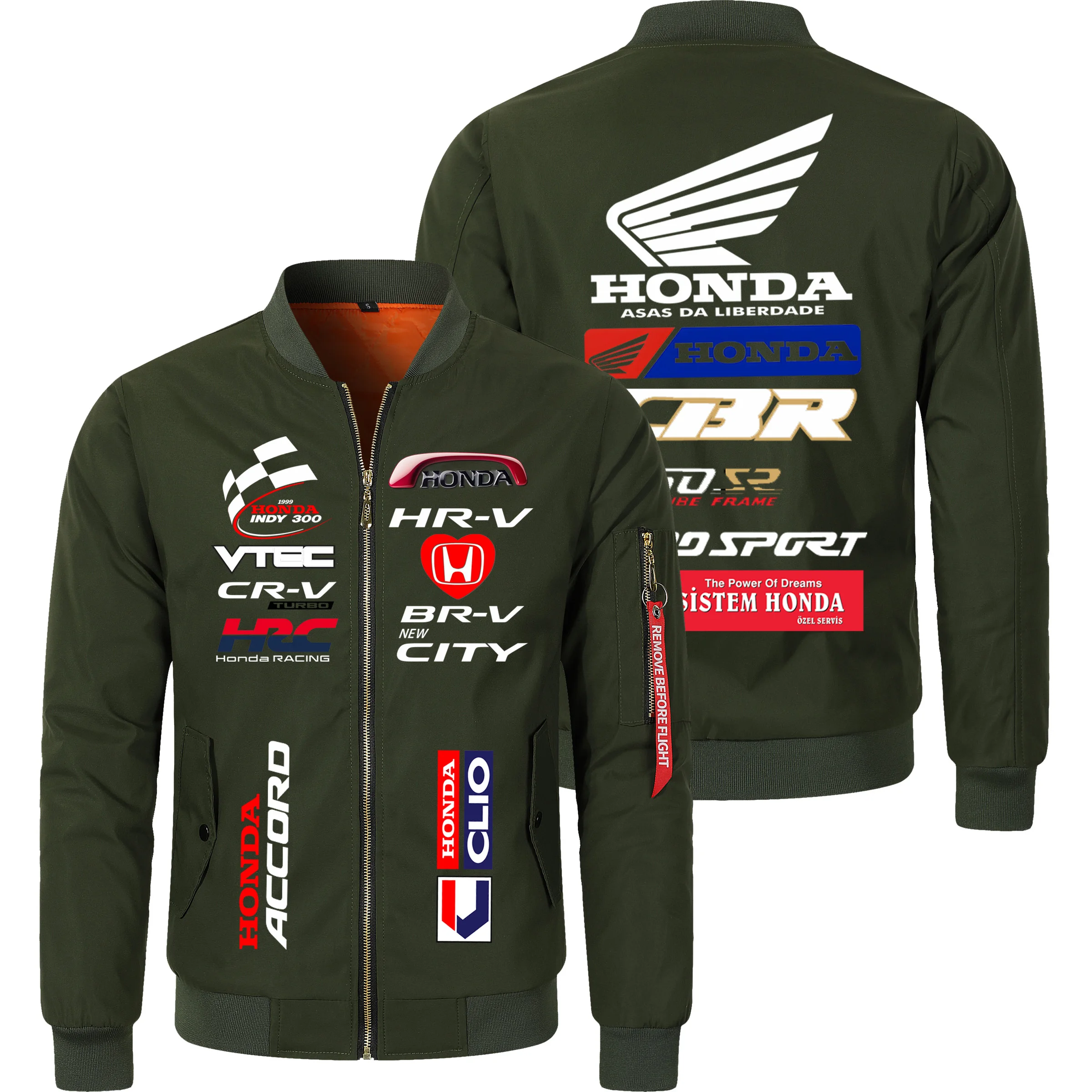 

Honda HRC Motorcycle Thick Cotton Warm-Up Jacket for Men Breathable Sun-Protective Versatile Men's Jacket for Year-Round Wear