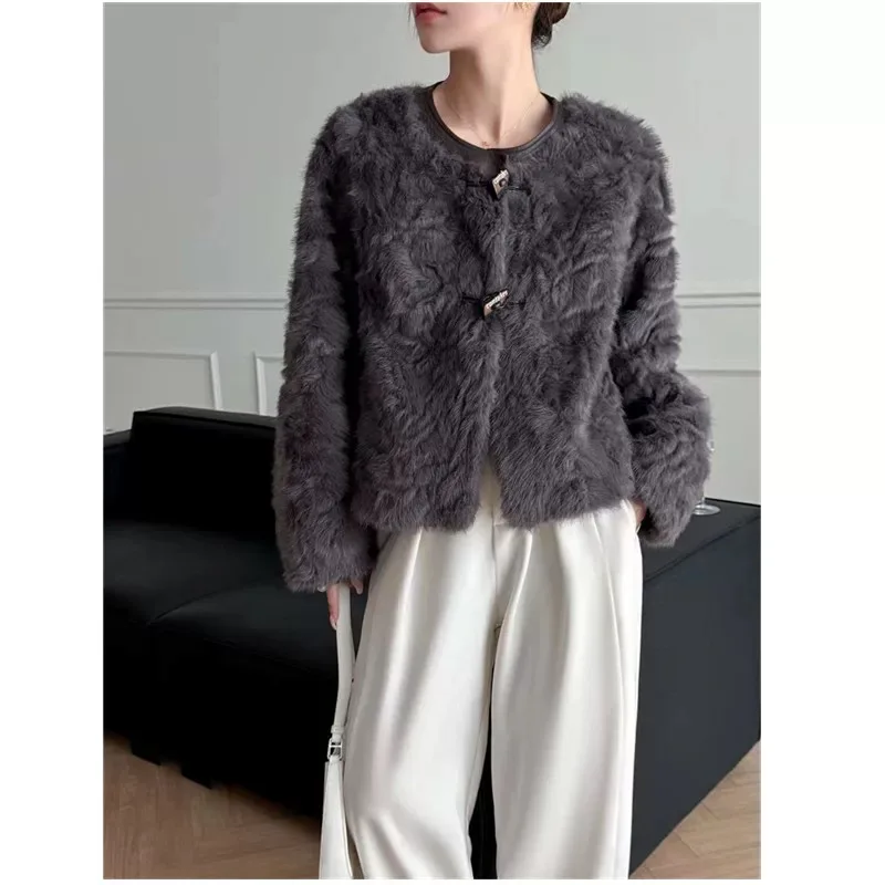 Fashionable Short Women's Fur Coat Integrated Leather And Fur Autumn Winter New Arrival Elegant Style Simulated Mink Vest