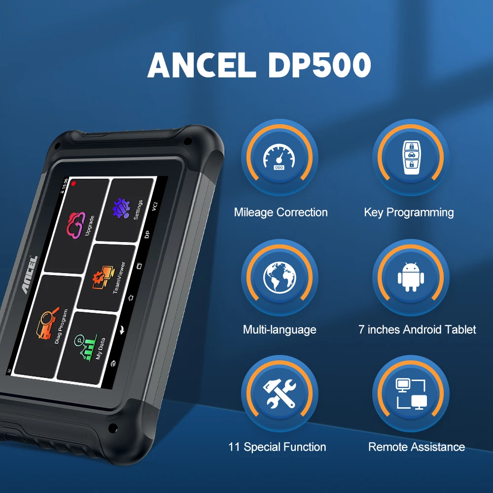 ANCEL DP500 OBD2 Auto Diagnostic Tool Mileage Adjustment Tool Key Programmer Immobilizer EEPROM Read Pin Code With 11 Reset