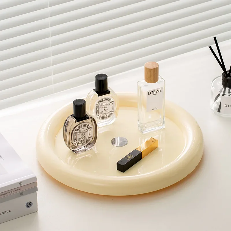 Nordic Wind Rotatable Tray Aromatherapy Small Object Tray Living Room Sundries Desktop Storage Tray Storage Table Decoration