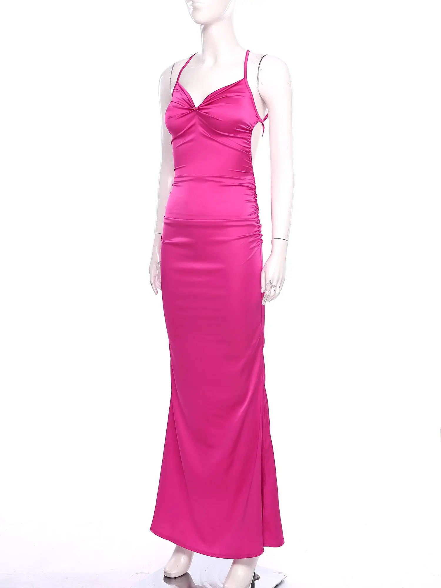 ผู้หญิงเซ็กซี่ร้อนสปาเก็ตตี้ชุด Camis Party Slim ค็อกเทลชุด Backless งานแต่งงานชุดราตรีชุด Bodycon Robe De Soiree