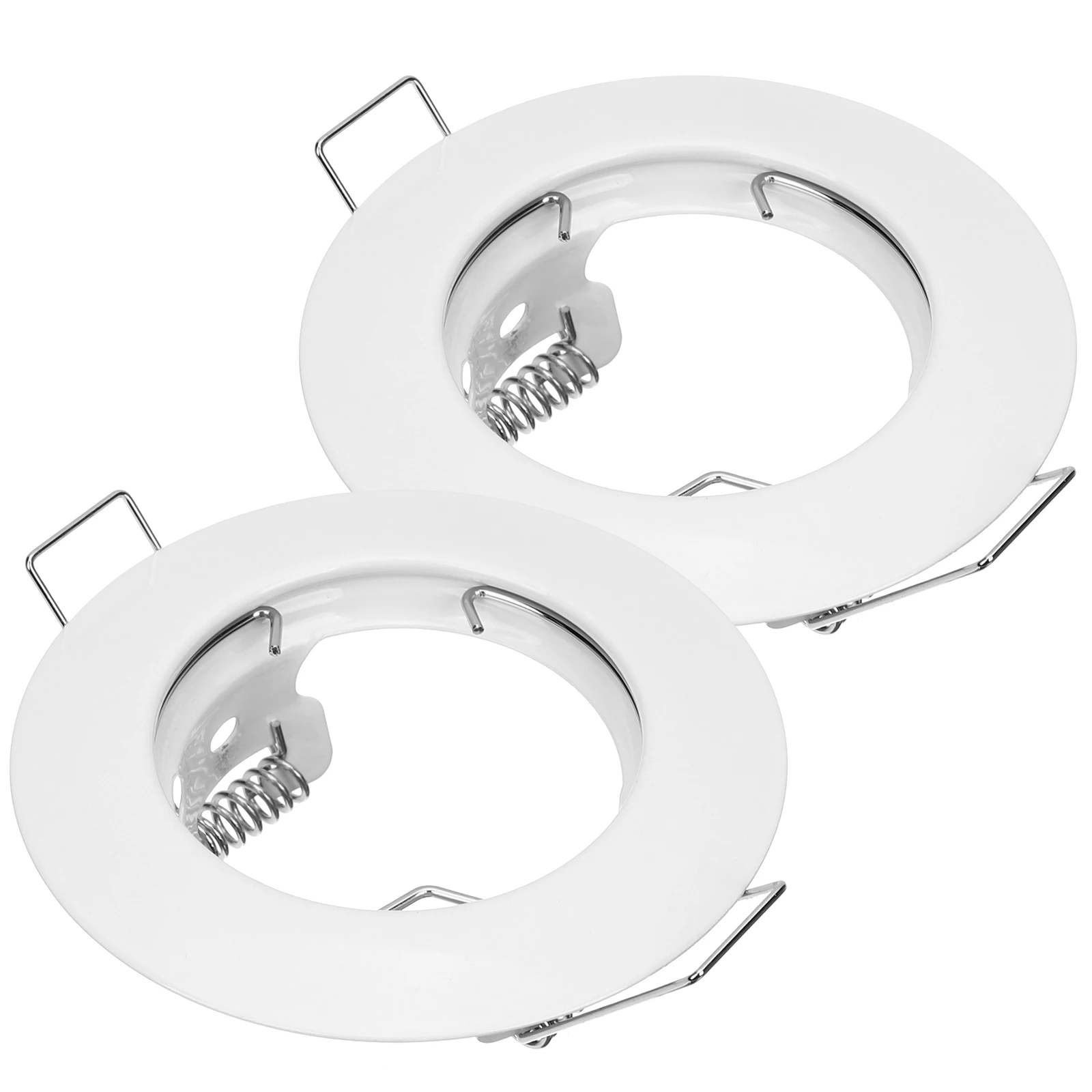 

2pcs GU10 Recessed Spotlight Frame White Trim 50mm Metal Baffle Cover Fits Wet Rooms Kitchen Bedroom Hallway Lighting Trims