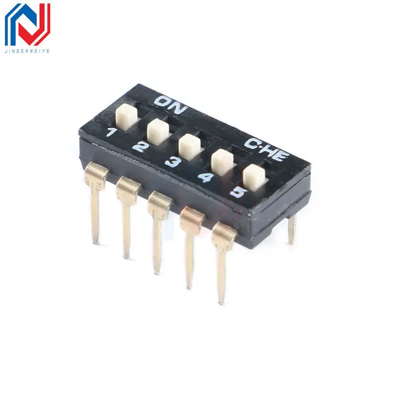 Slide Type SMT SMD Dip Switch Toggle 2.54mm 2Row 4Pin 2 Position/8 Pin 4 Position/ 16Pin 8 Position black Switch Gold Plated Pin