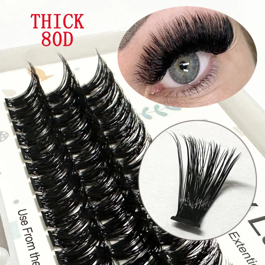 Individual Eyelashes Cluster DIY Lash Clusters 10D/20D/30D/40D/80D D Curl 8-14mm Lashes DIY Individual Eyelashes Extension