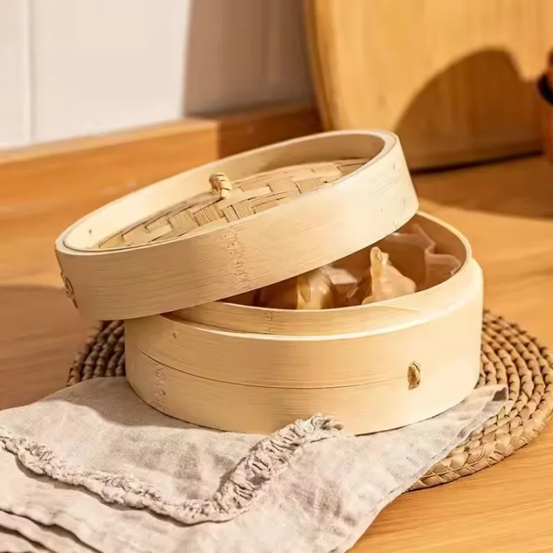 Bamboo and vegetable steamer set, wooden handmade cookware