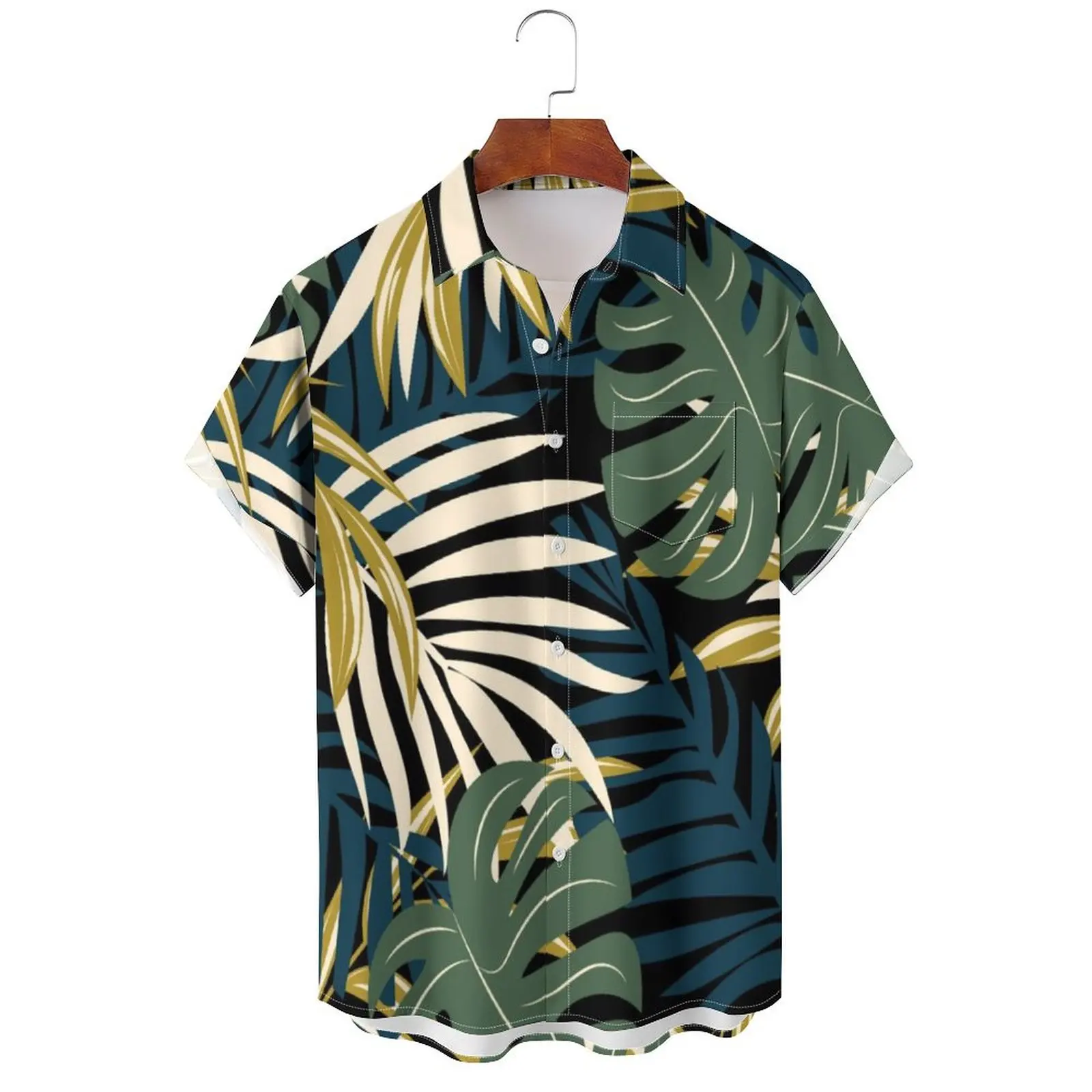 Hawaii Beach Casual Big size 3D graphic men's shirt, Breathable, men's top, sun, sand, grass, flower pattern, men's clothing