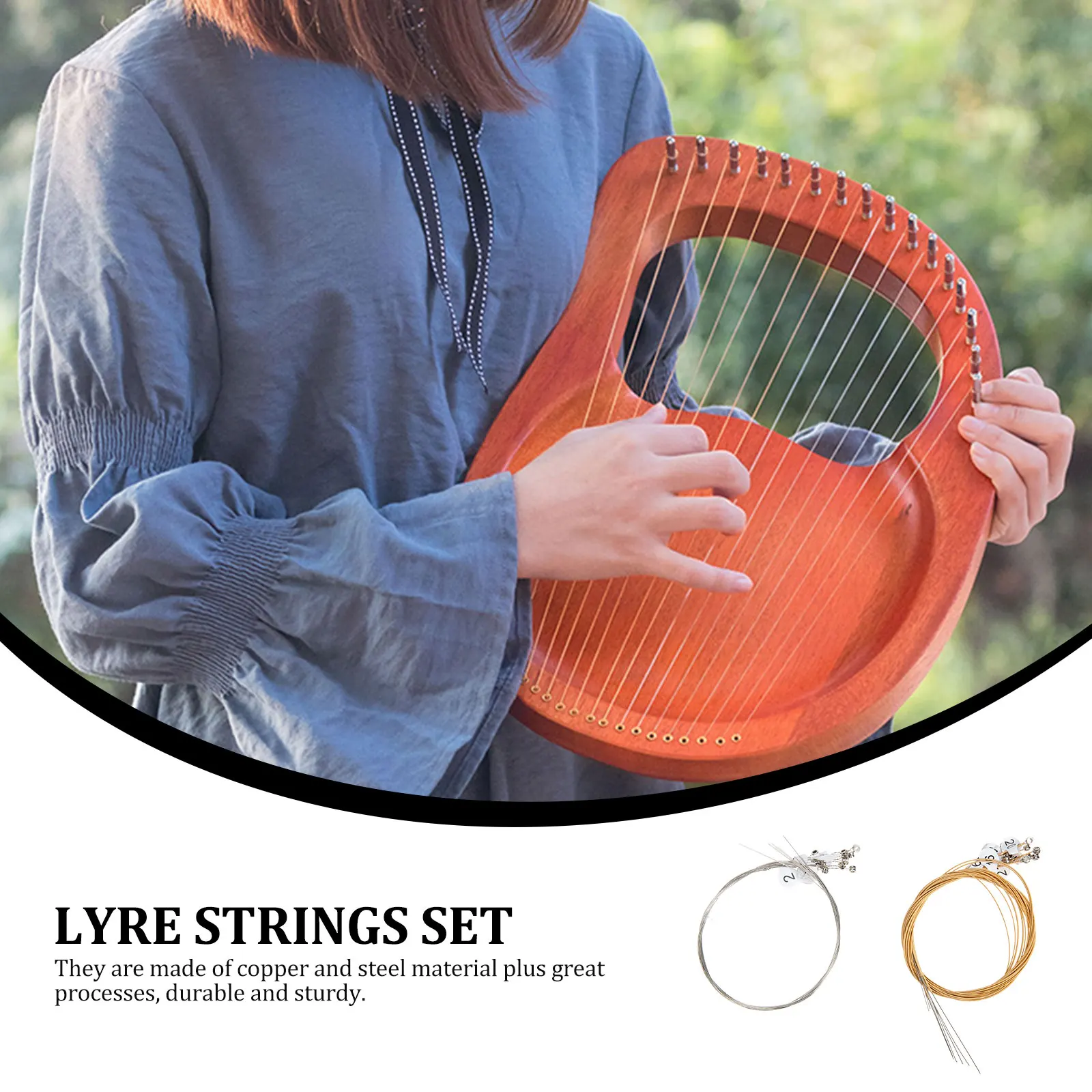 

Christmas 24 Strings Acoustic Steel Musical Instrument Accessories Durable Lyre Parts