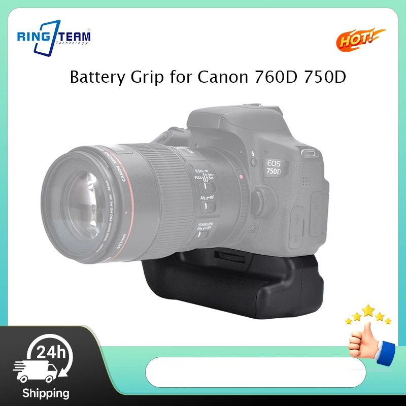 BG-E18 Vertical Battery Grip for Canon EOS 760D 750D Rebel T6s T6i Kiss X8i EOS 8000D Works with LP-E17