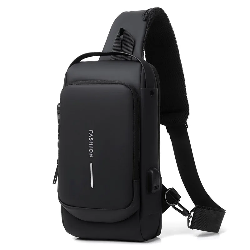 Newest Men Anti Theft Chest Bag Shoulder USB Charging Crossbody Package School Short Trip Messengers Gym Men's Sling Sports Pack