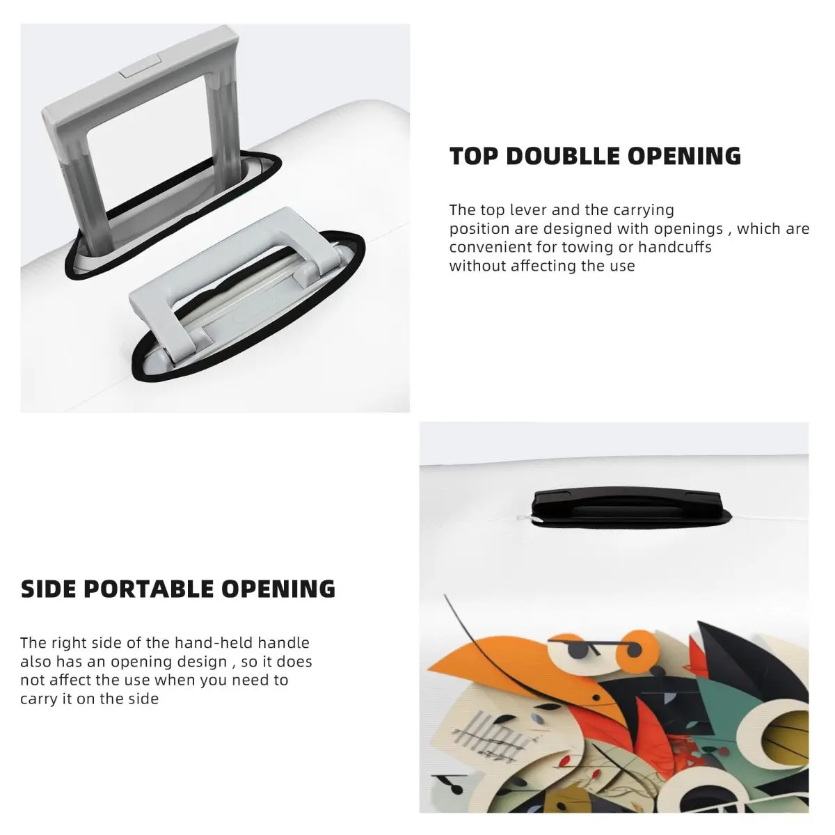 音符と葉の荷物カバー弾性旅行スーツケース保護カバー 18-32 インチに適しています