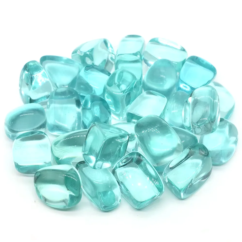 Pierres roulées d'obsidienne bleue océanique, cristaux de guérison, gravier minéral en vrac, spécimen de quartz, pierres précieuses pour aquarium et décoration intérieure