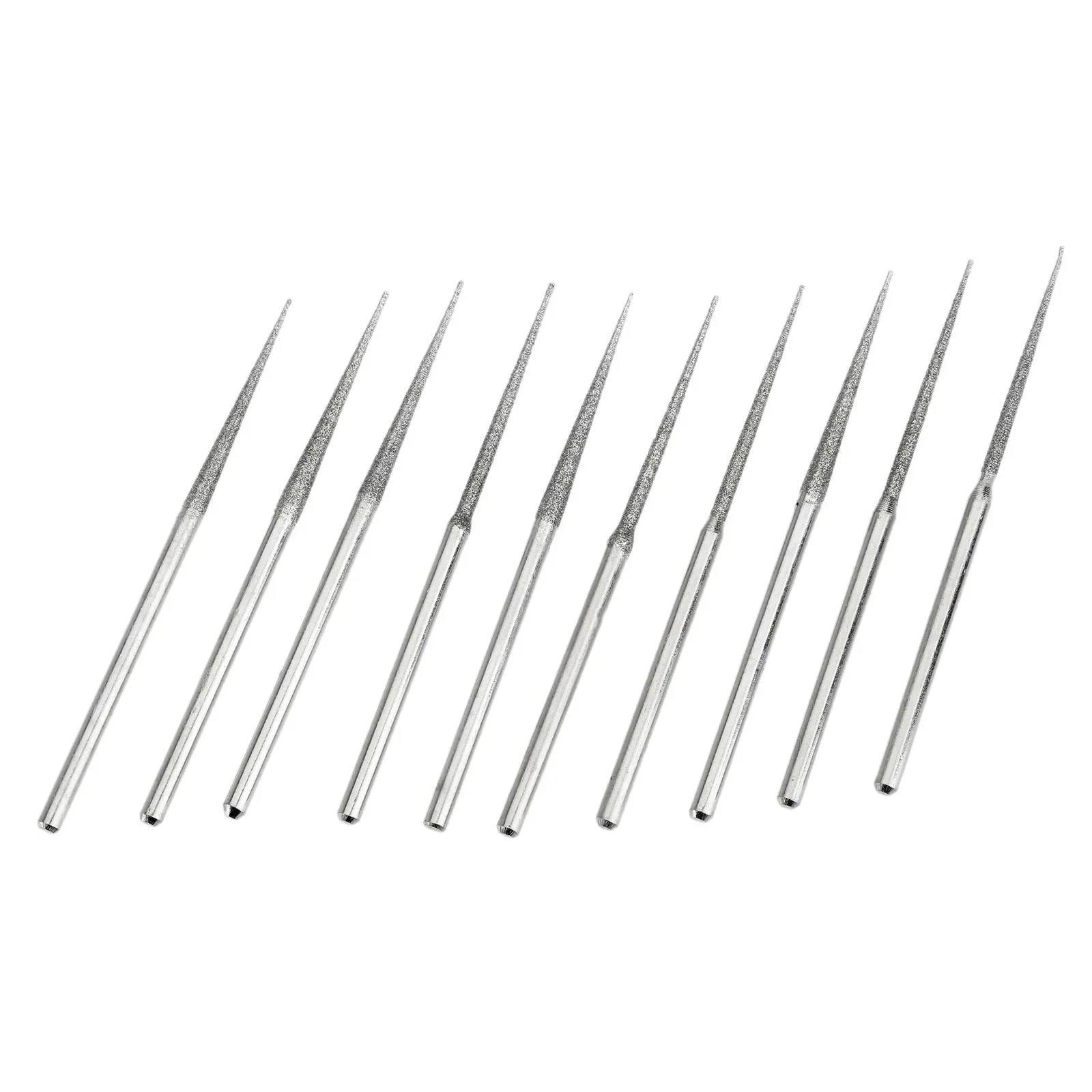 

10 шт., L-тонкий наконечник, аксессуар для Dremel, игла, мини-дрель, алмазная шлифовальная головка с покрытием, хвостовик 3 мм, бор, вращающийся инструмент, удлиненные заусенцы