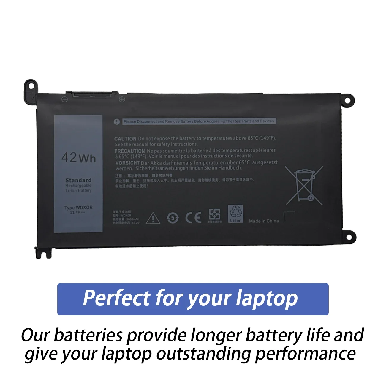 42WH WDX0R WDXOR Laptop Battery Compatible with Dell Inspiron 15 5565 7560 7570 13 5368 7378 17 5765  5770 Latitude 3180 3CRH3
