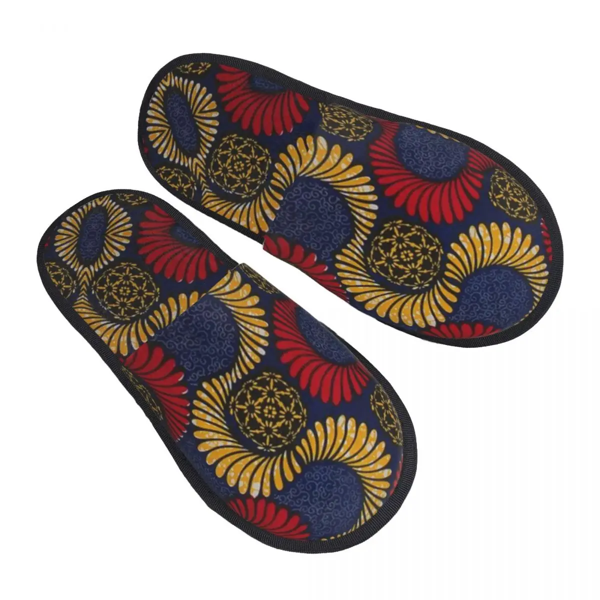 Custom Ankara African Pattern Memory Foam Slippers Women Comfy Warm Traditional Africa Ethnic Art House Slippers