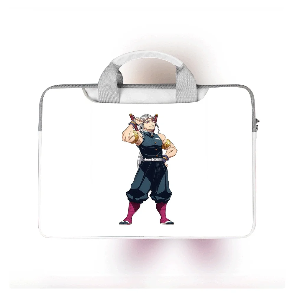 

Сумка для ноутбука с персонажами аниме Demon Slayer, 13,3, 14, 15,6, 16 дюймов, водонепроницаемая, ударопрочная, из искусственной кожи, портативная, через плечо, портфель, подарок для студента